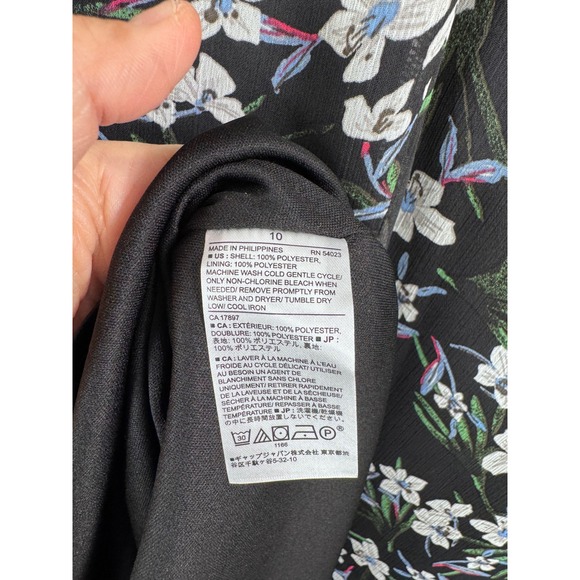 Banana Republic Black white Floral Maxi Skirt Size 10 Fairy boho whimsigoth - Picture 5 of 8